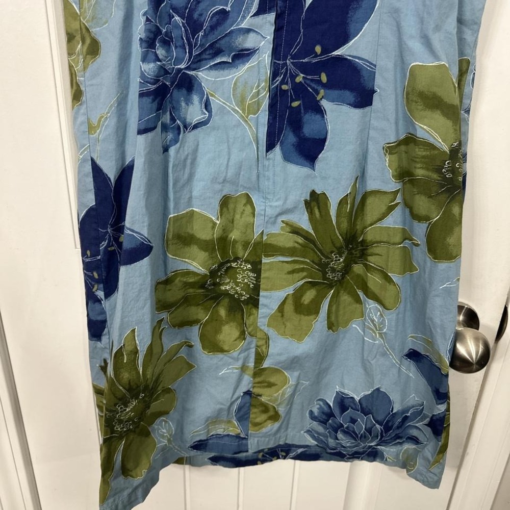 Blue tropical floral midi dress size medium. - Picture 6 of 8